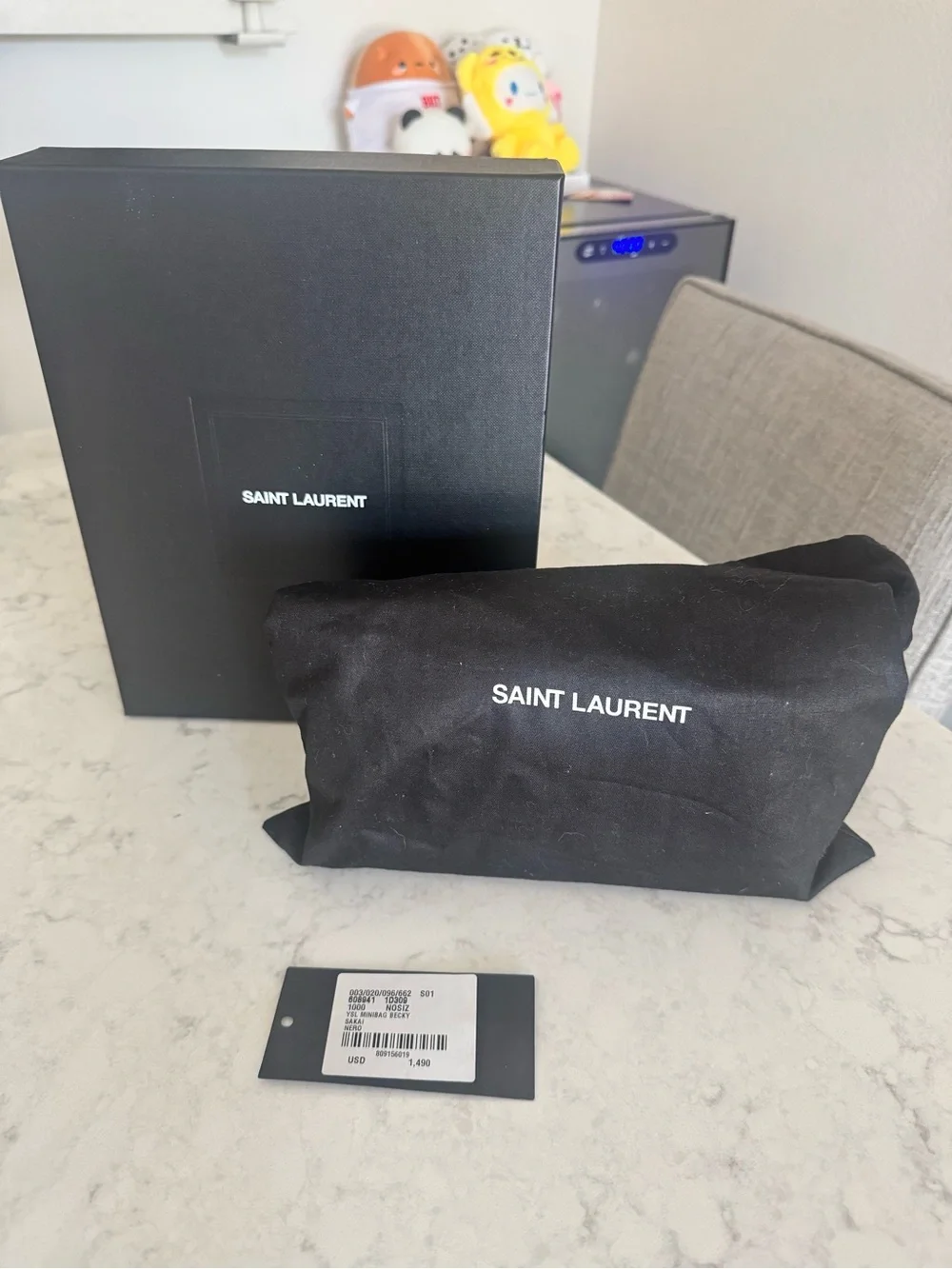 Saint Laurent YSL Becky Mini Black Quilted Leather Crossbody Bag